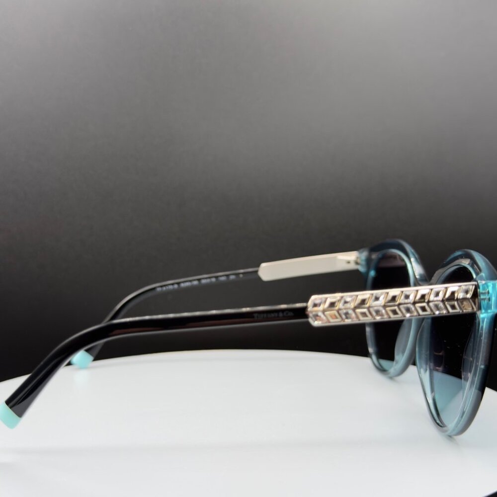 Tiffany & Co TF 4175B 8285/9S Black Cat Eye Sunglasses Blue Lens 55 19 140 READ - Picture 10 of 15